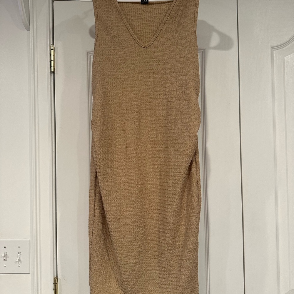 Tan Sleeveless Knit Dress